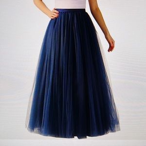 Full length tulle skirt.